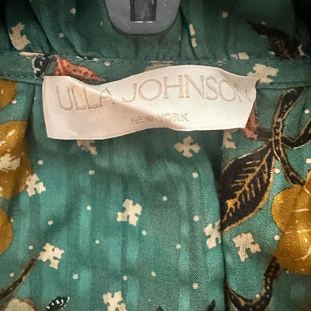 Ulla Johnson Green And Orange Floral Midi Dress - image 7